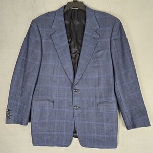 Canali Blazer Mens 44R US Wool Plaid Dual Vent Sport Coat Flannel Italy Made